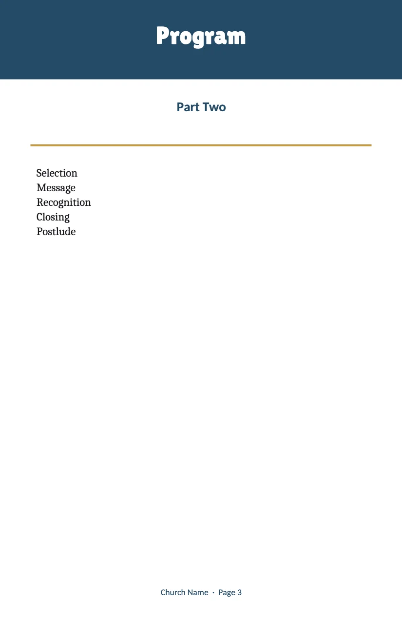 Program Booklet template, page 3